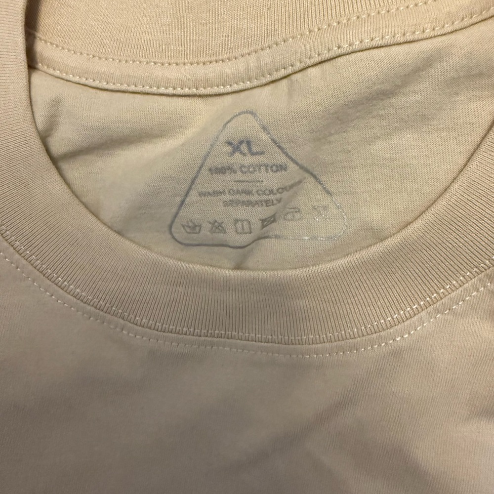 Pale Yellow Cotton Crew Neck Tee - Picture 2 of 2